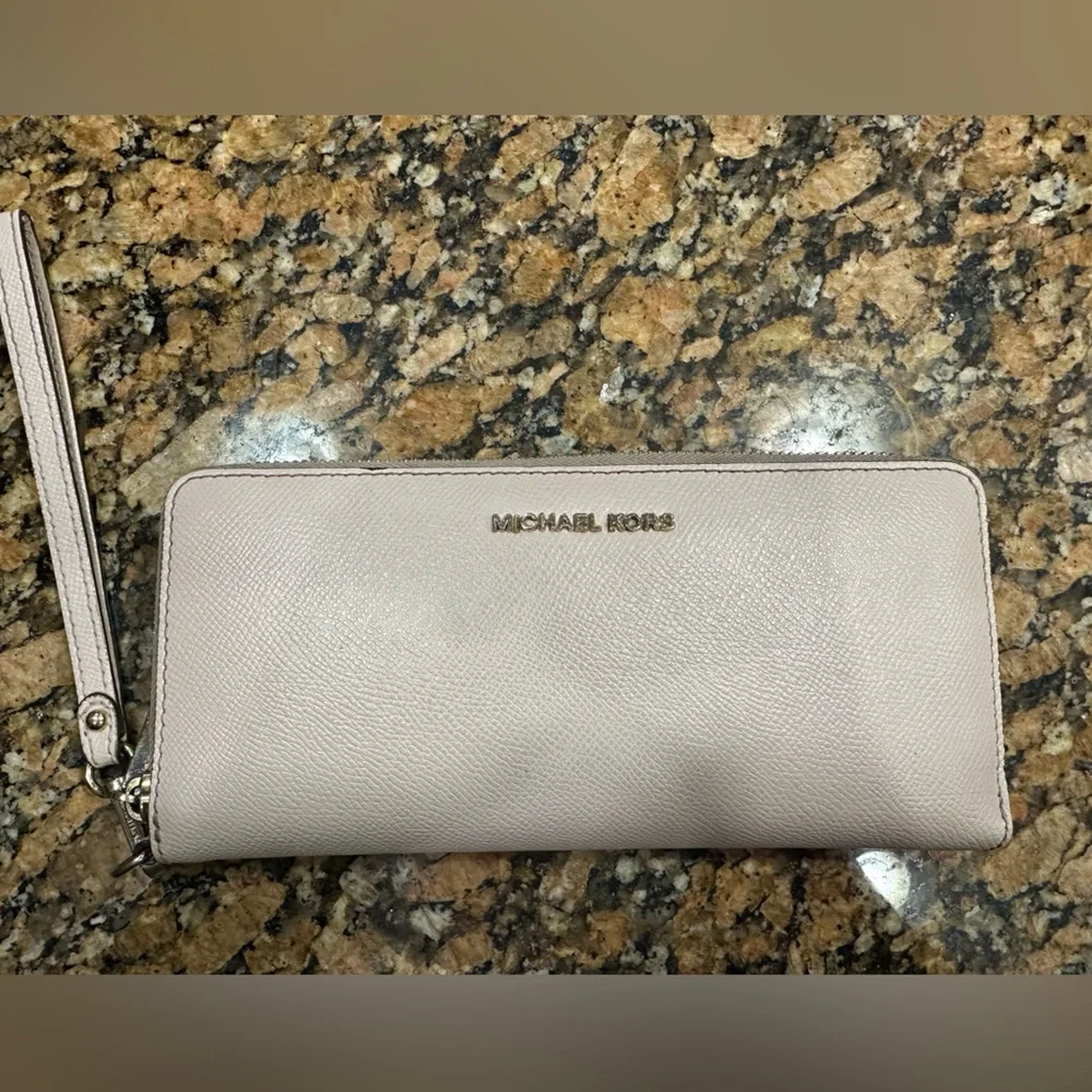 Authentic Michael Kors Beige Backpack and Wallet Set
